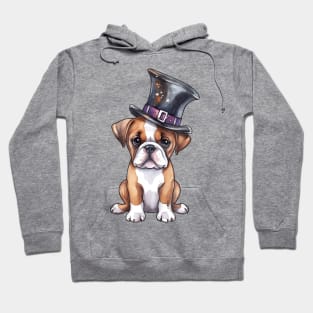 Watercolor Boxer Dog in Magic Hat Hoodie